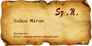 Szűcs Miron névjegykártya
